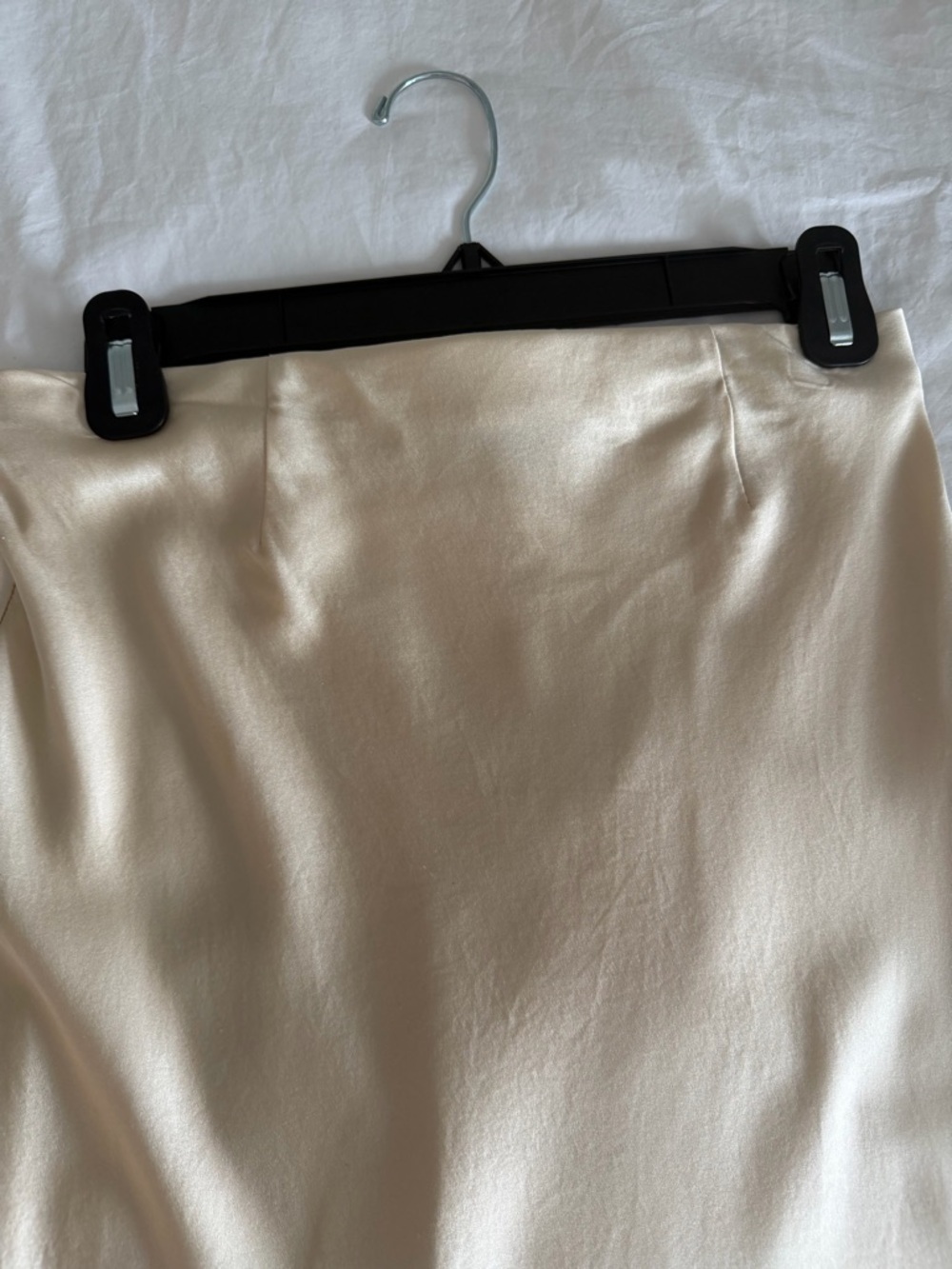 Reformation Satin Slip Skirt in Champagne Beige - Picture 8 of 8